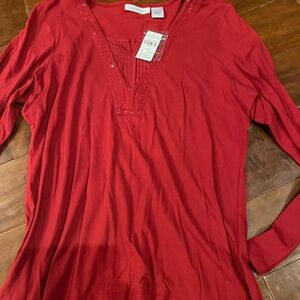 Tantrums Vibrant Red Long Sleeve Top